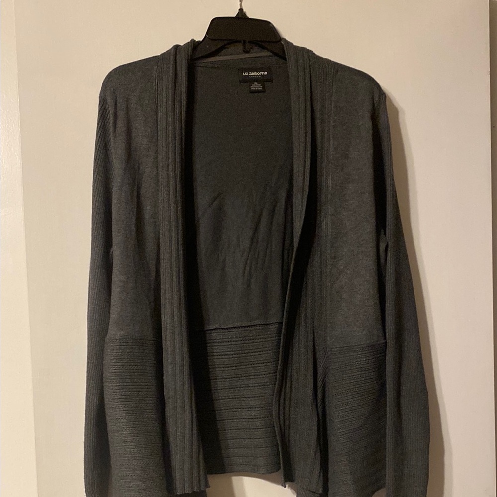 Liz Claiborne Dark Gray Knit Cardigan